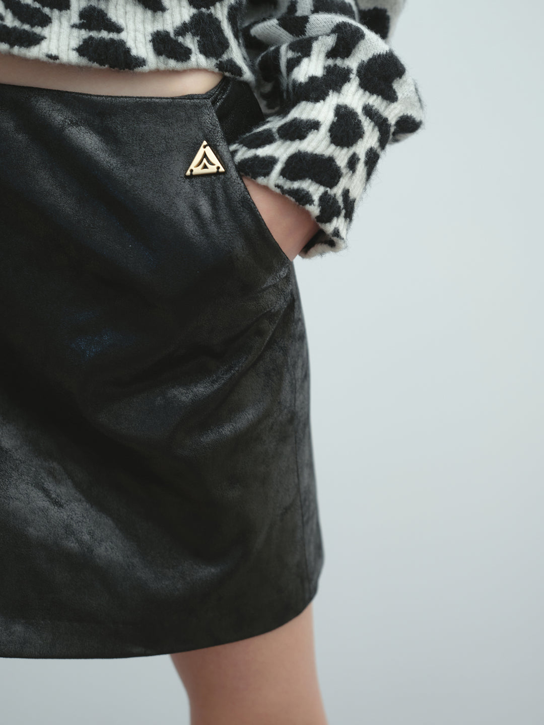 Minigonna AKEP in dainetto spalmato