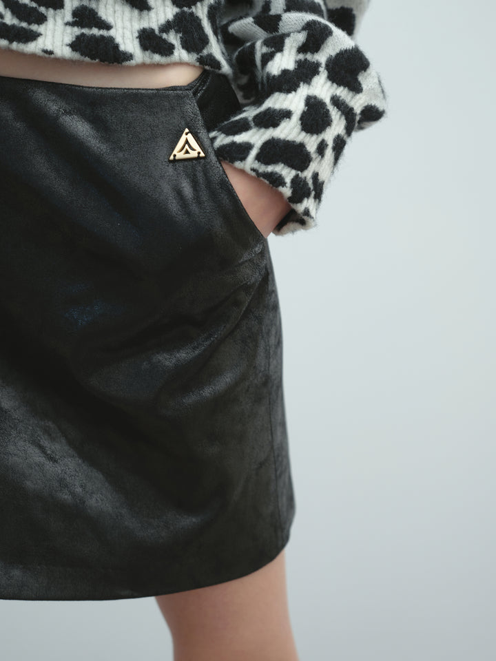 Minigonna AKEP in dainetto spalmato