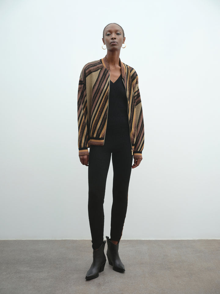 Bomber AKEP in maglia riga diagonale