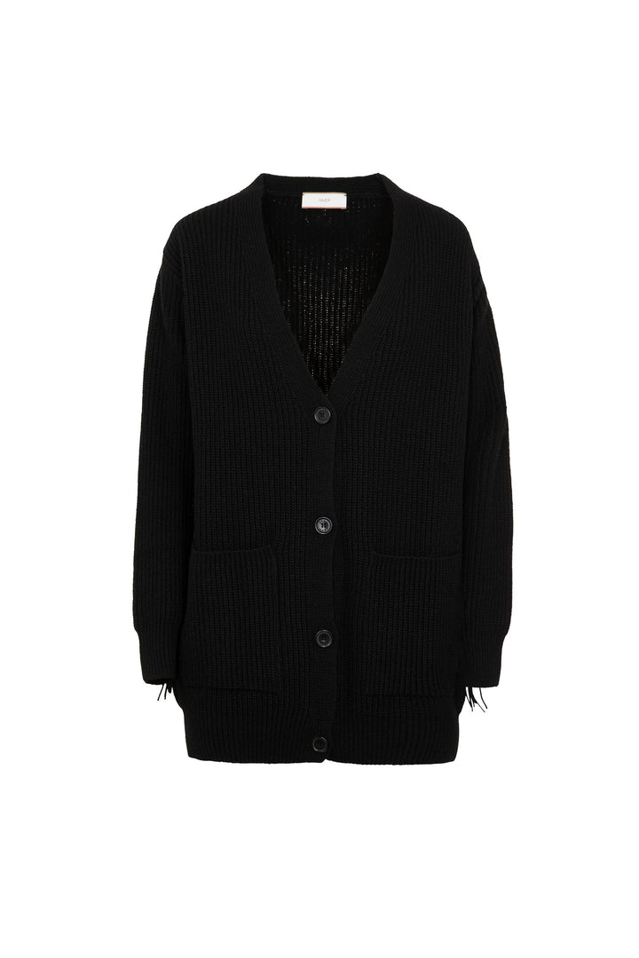 Cardigan AKEP in maglia punto pannocchia con frange