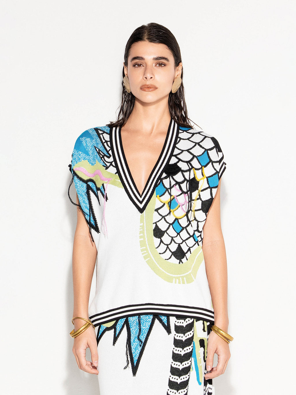 Top AKEP con scollo a V senza maniche