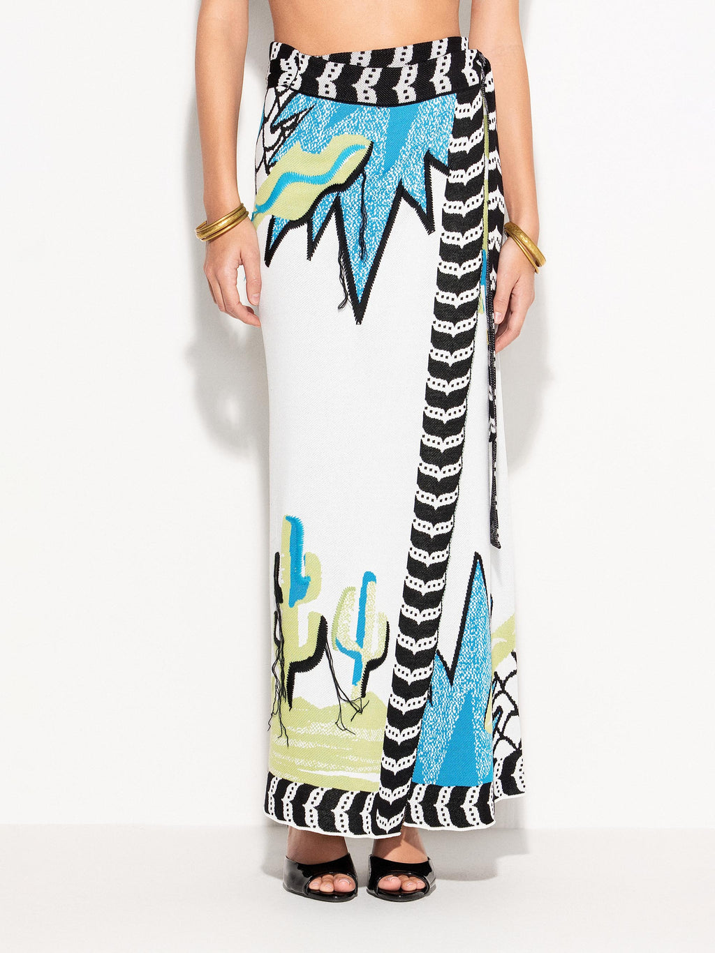 Gonna lunga AKEP con fantasia grafica multicolor