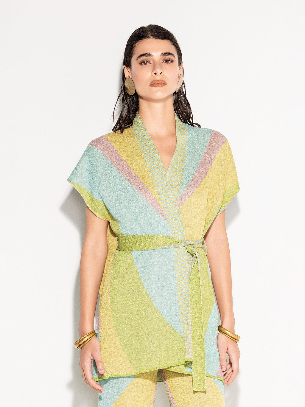 Cardigan AKEP multicolor con scollo a V