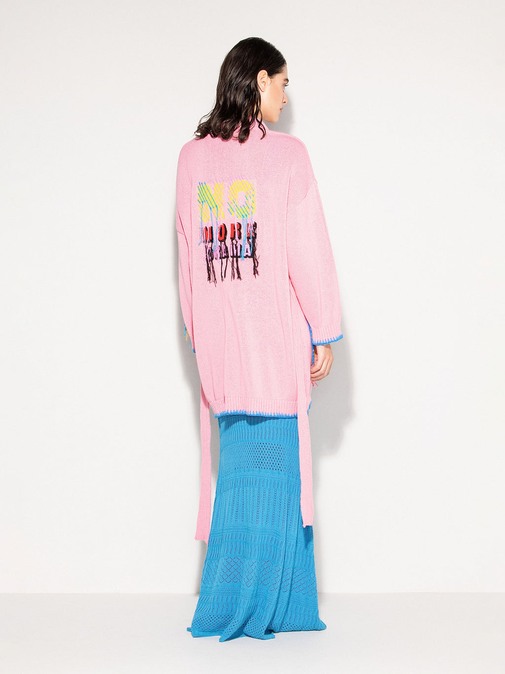 Cardigan lungo AKEP aperto con linea oversize
