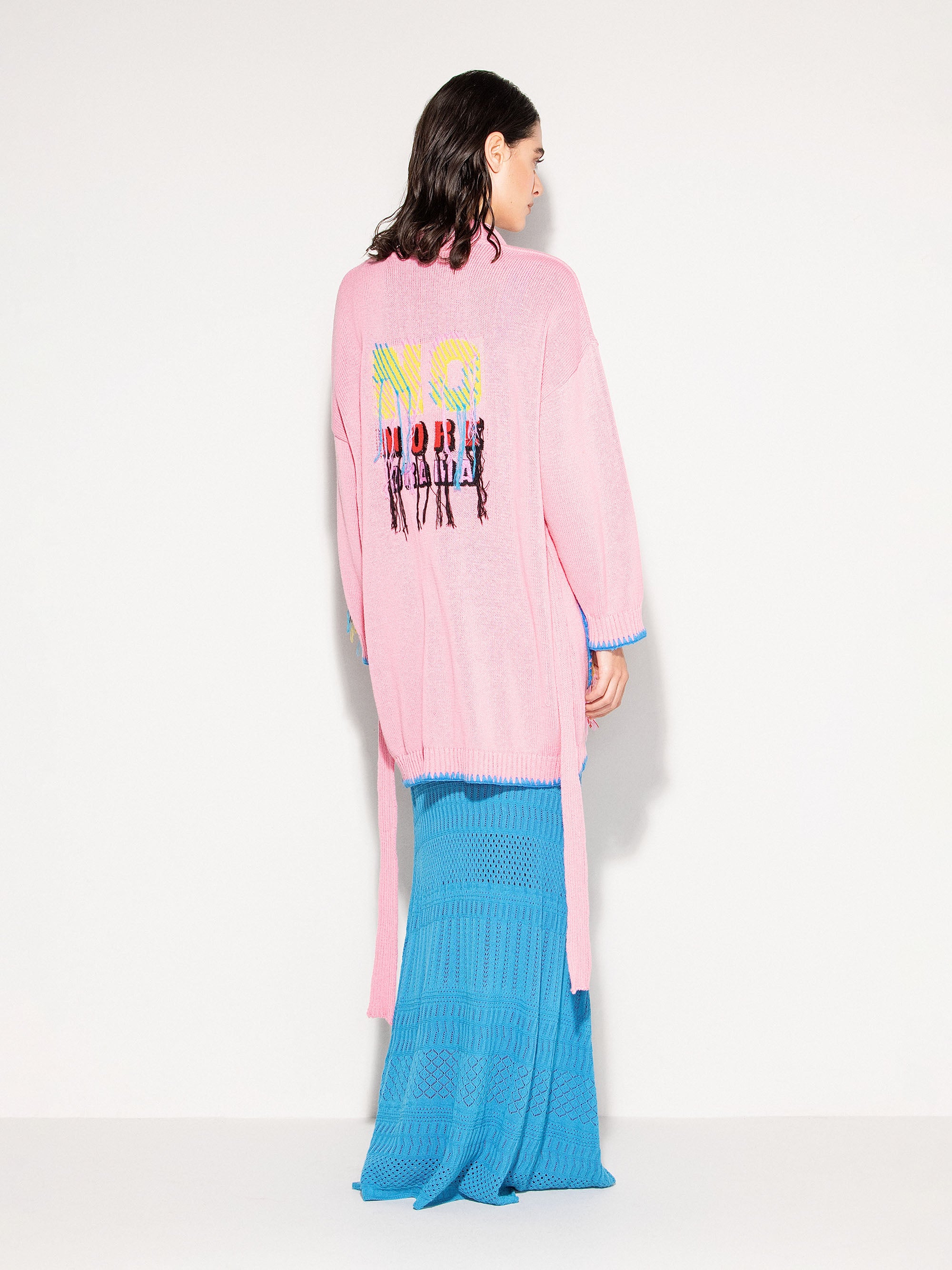 Cardigan lungo AKEP aperto con linea oversize