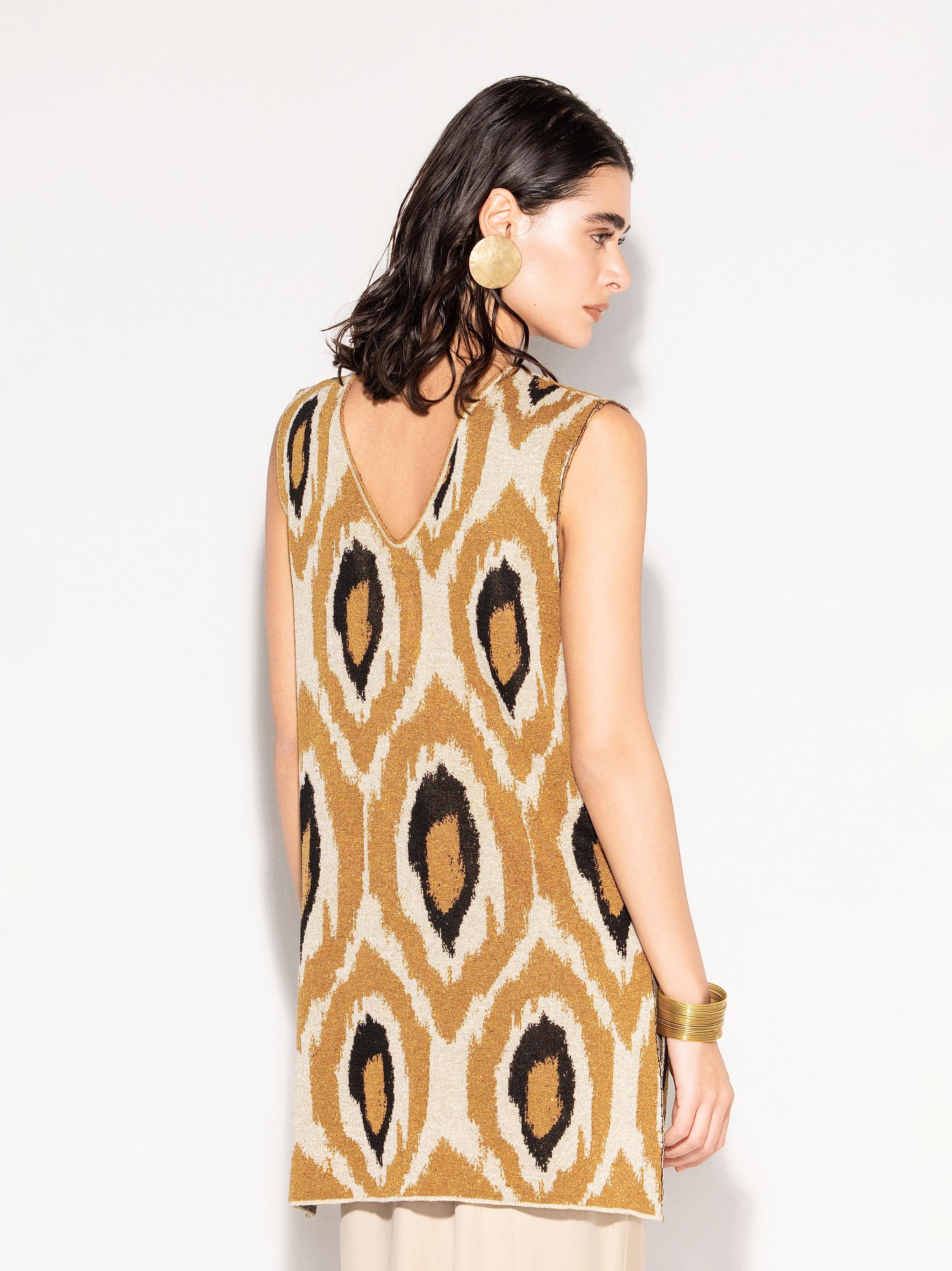 Abito corto AKEP smanicato con stampa ovale