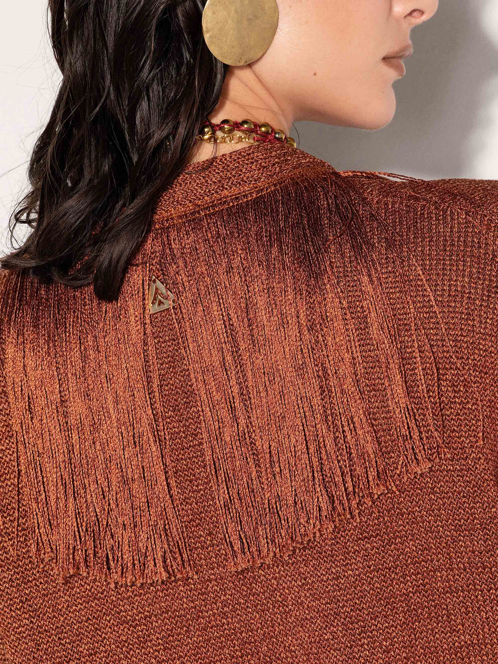 Cardigan AKEP con scollo profondo e frange