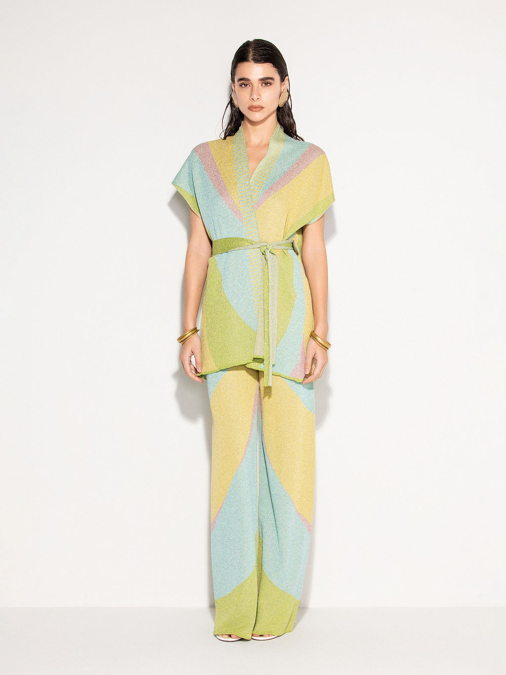 Pantaloni AKEP a gamba ampia con motivo chevron