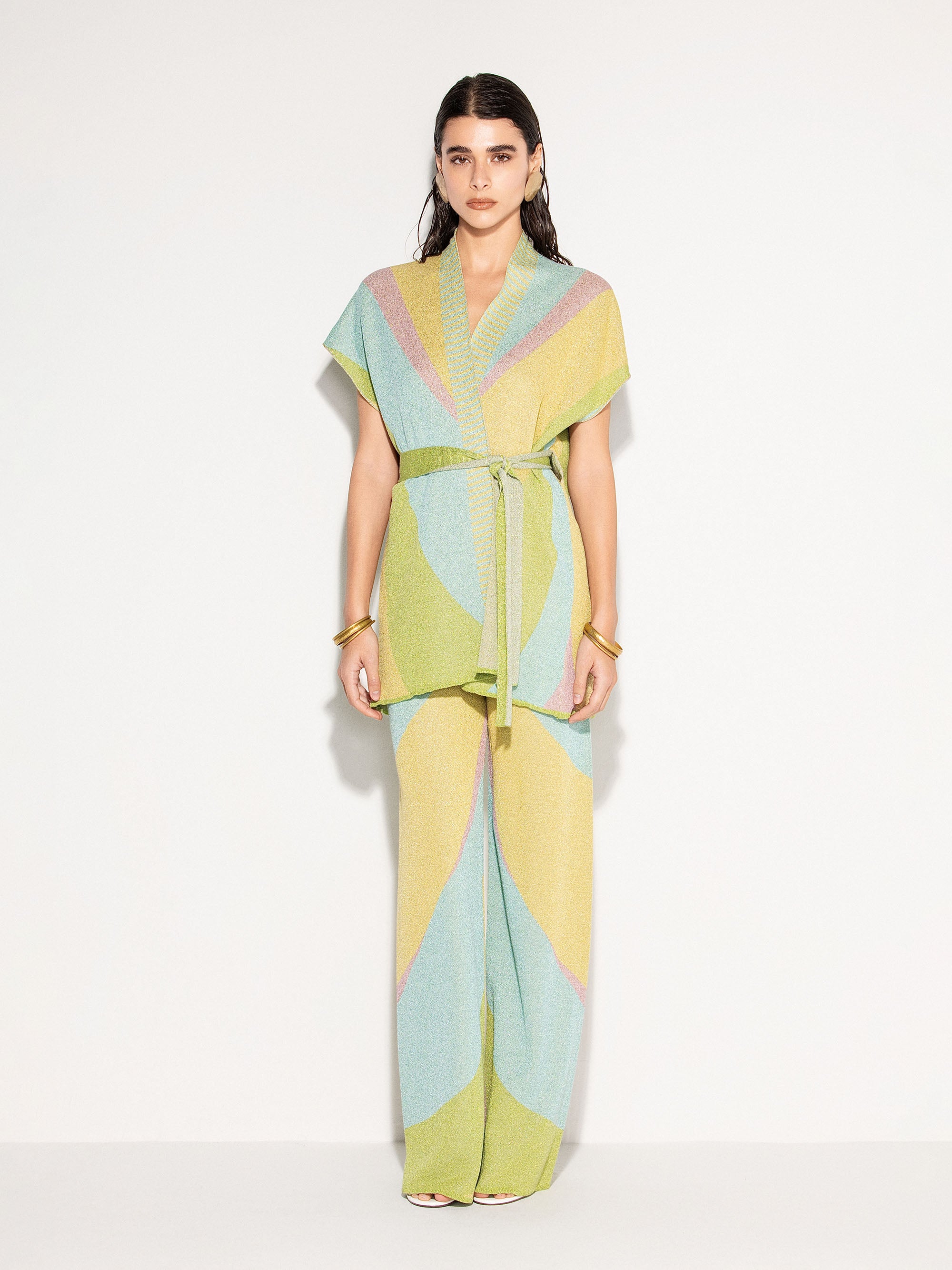 Pantaloni AKEP a gamba ampia con motivo chevron