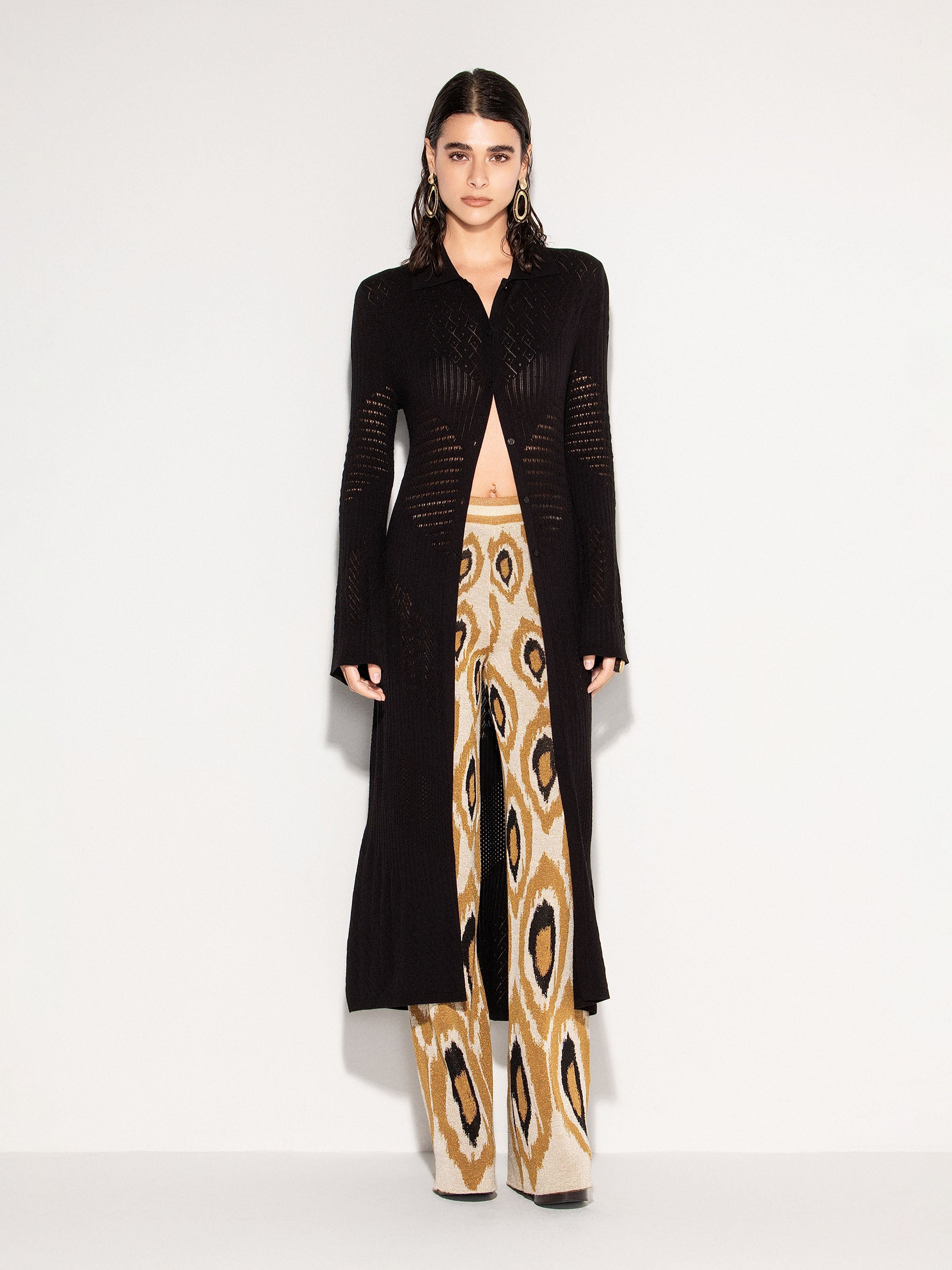 Pantaloni AKEP a gamba ampia con stampa ovale