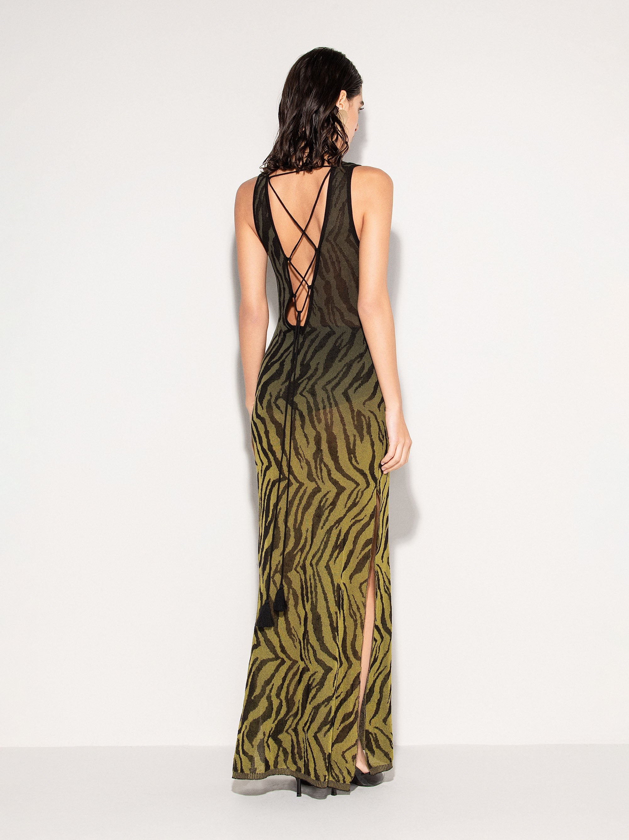 Abito lungo AKEP con stampa animalier