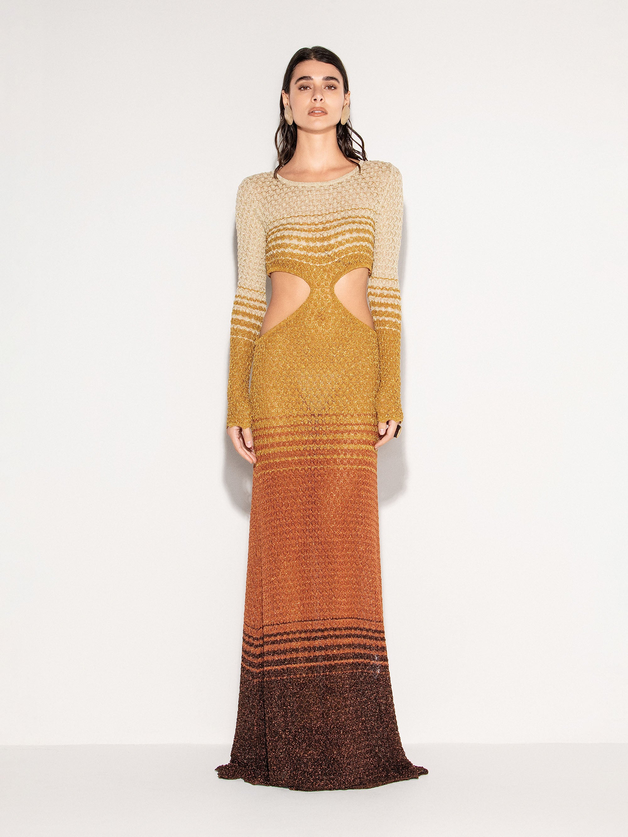 Abito lungo AKEP con effetto sfumato multicolor