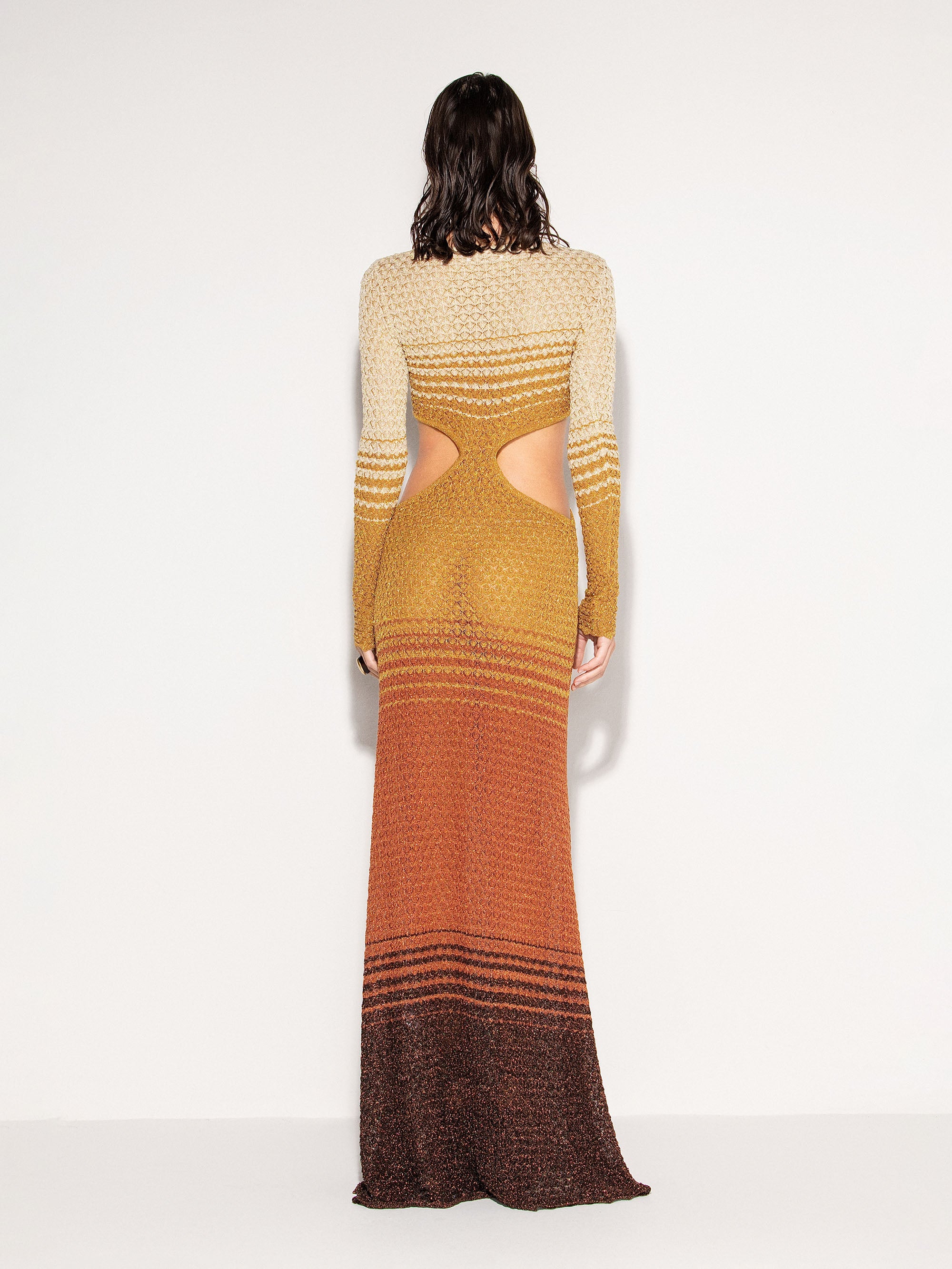 Abito lungo AKEP con effetto sfumato multicolor