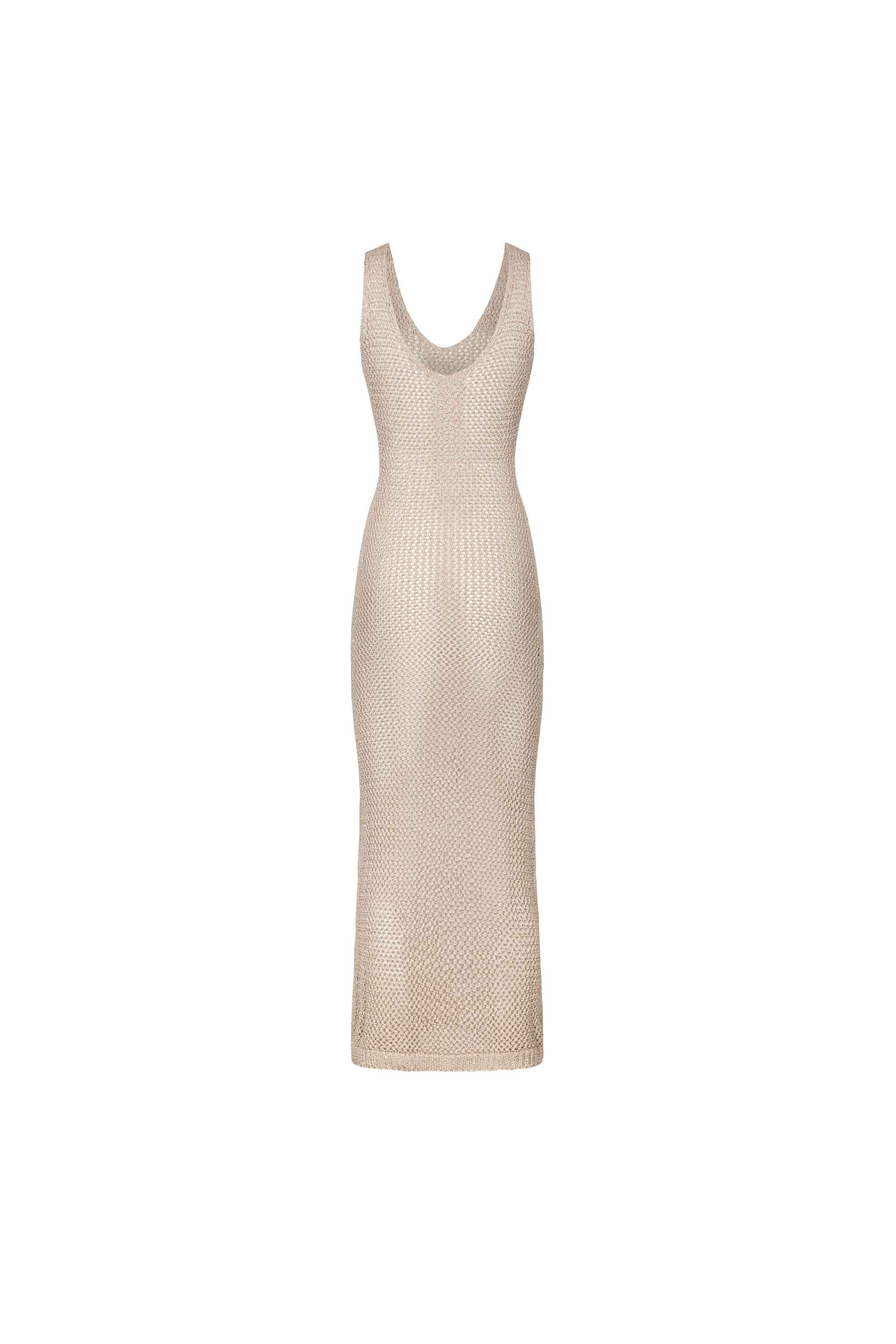 Abito lungo AKEP smanicato con dettagli trasparenza