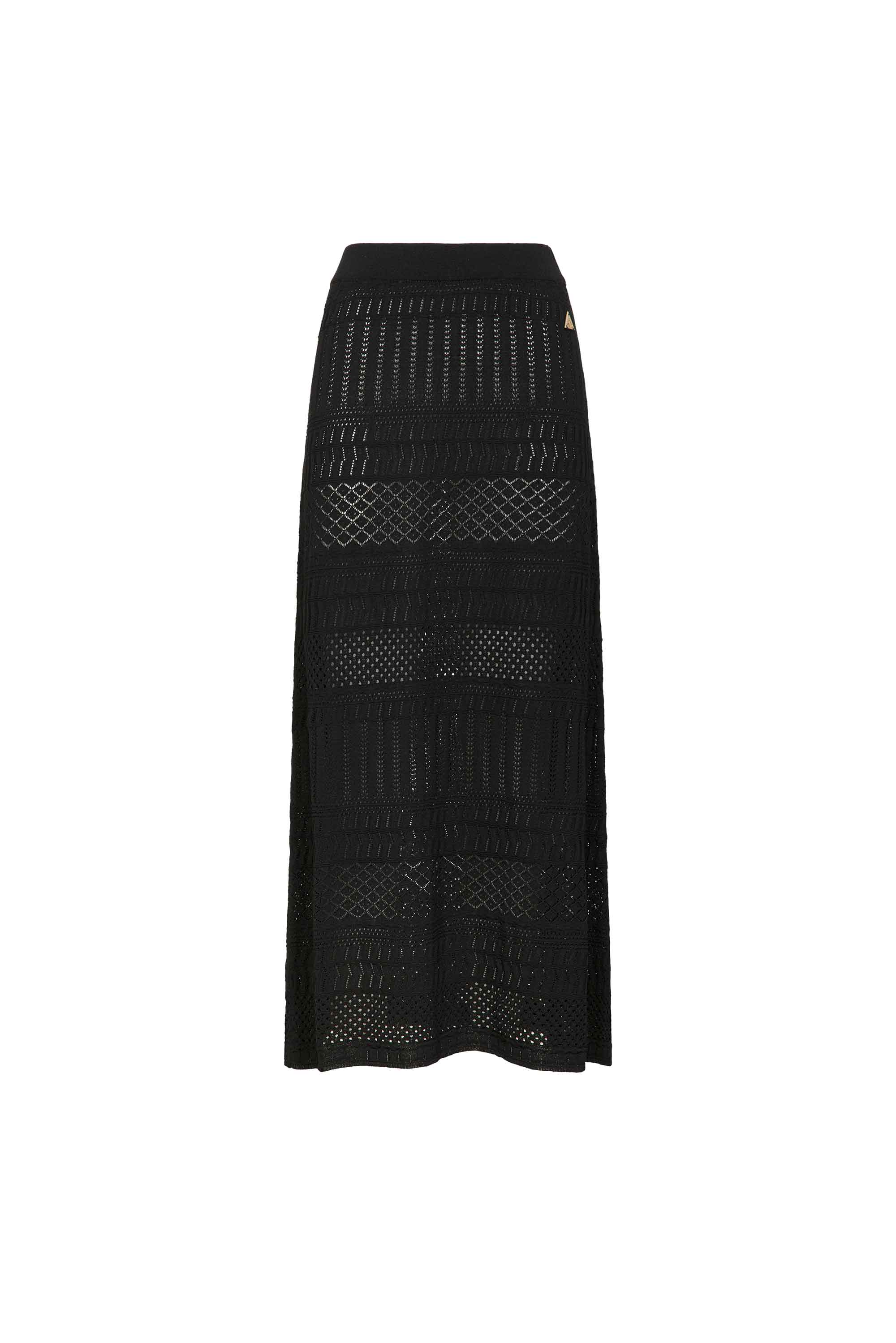 Gonna lunga in maglia traforata AKEP