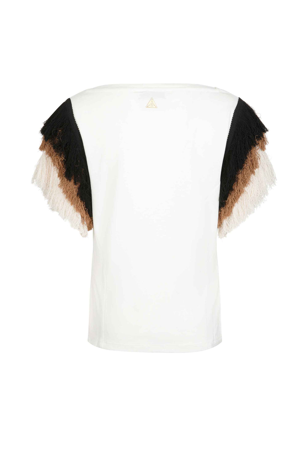T-shirt con maniche frangiate multicolor AKEP