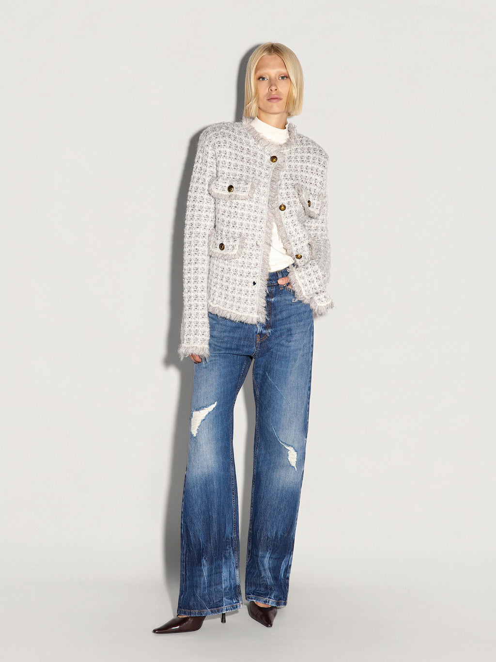 Giacca AKEP corta in mohair e cashmere