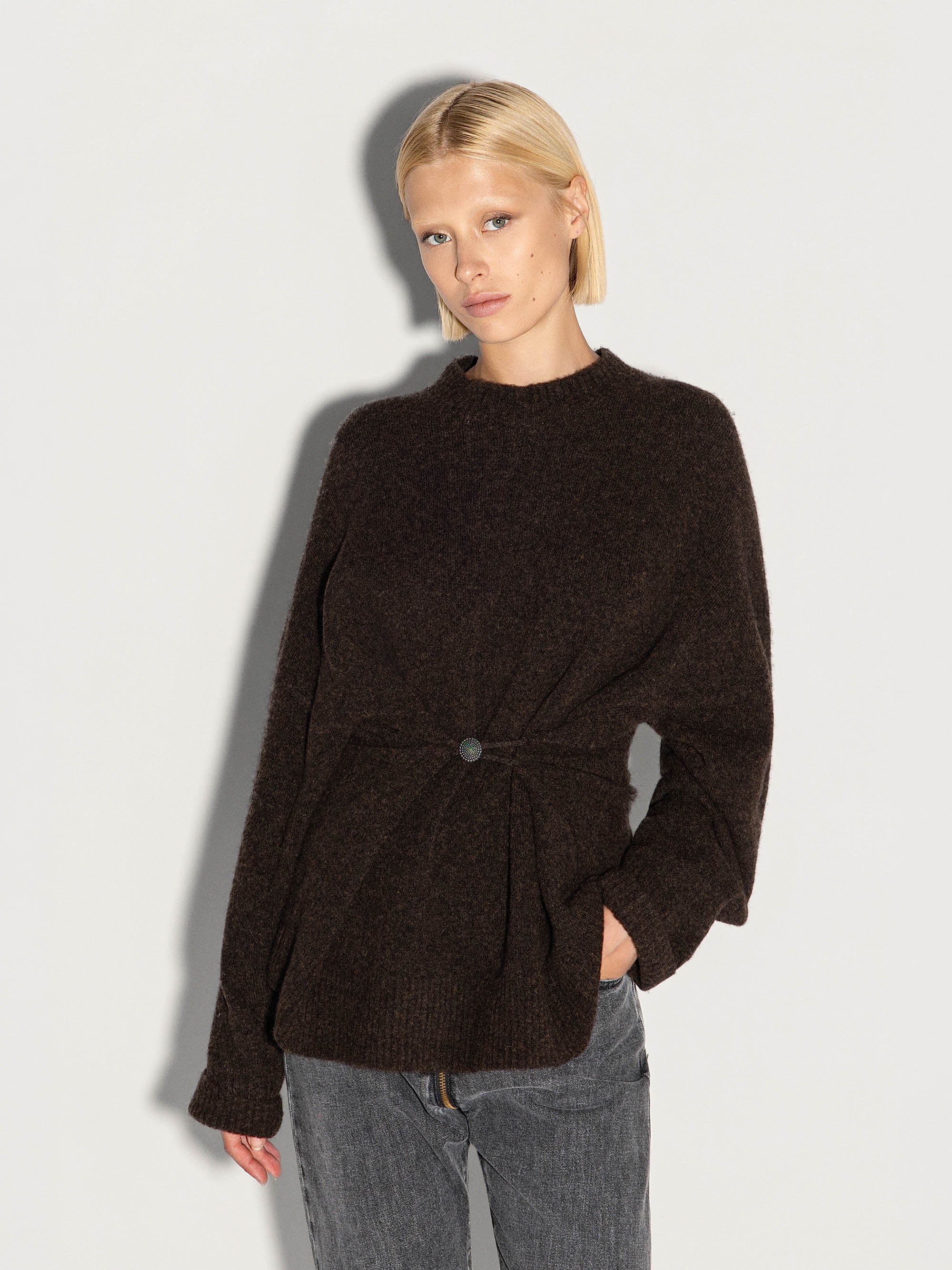 Pullover girocollo AKEP ricamato