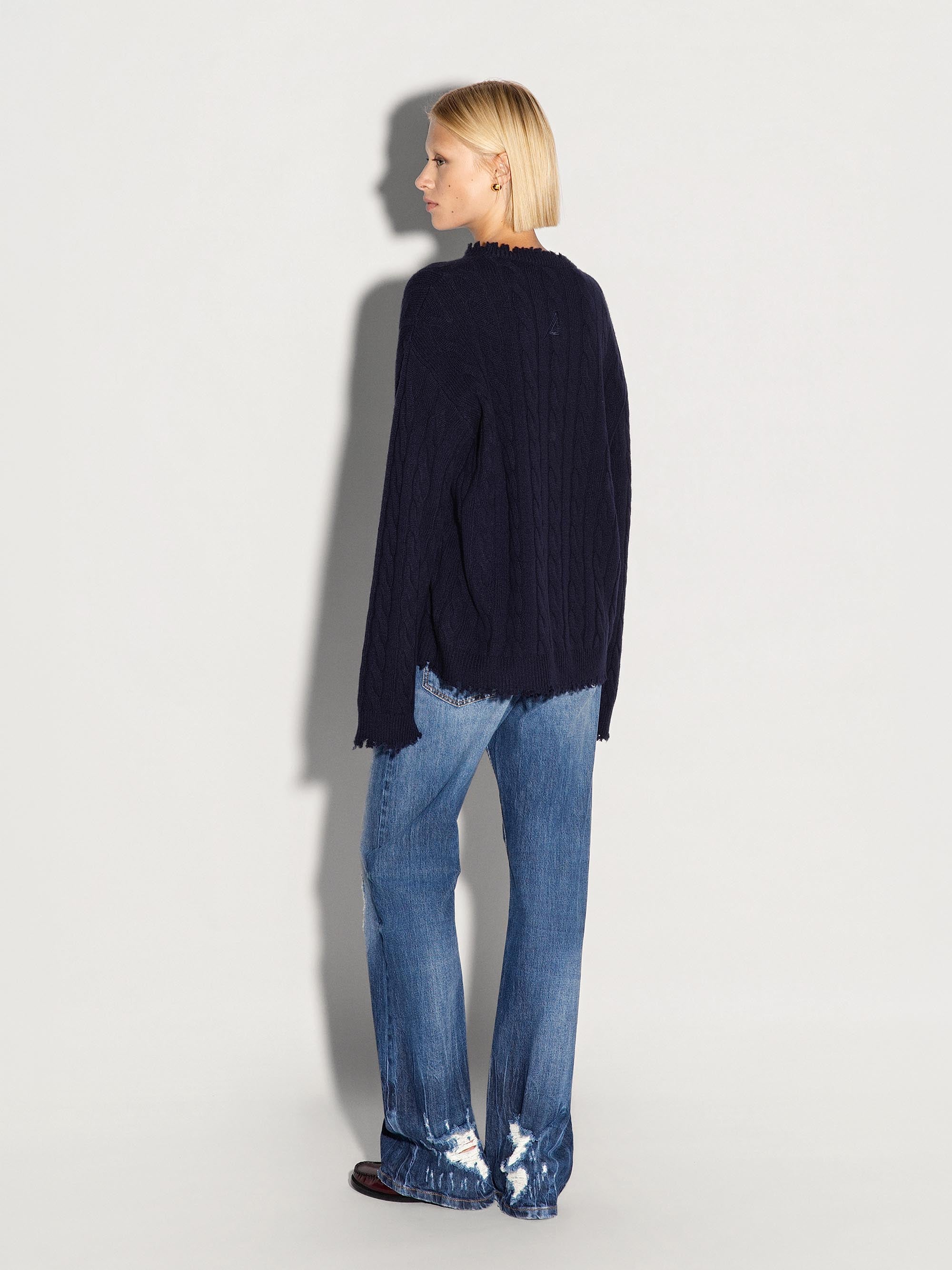 Pullover girocollo AKEP a trecce