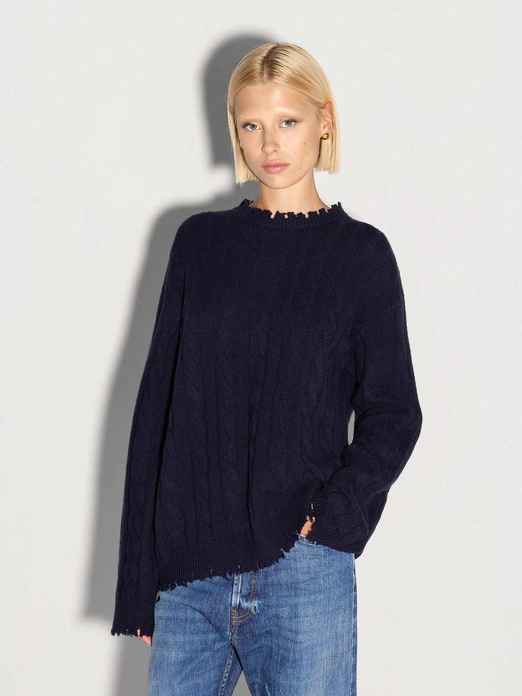 Pullover girocollo AKEP a trecce