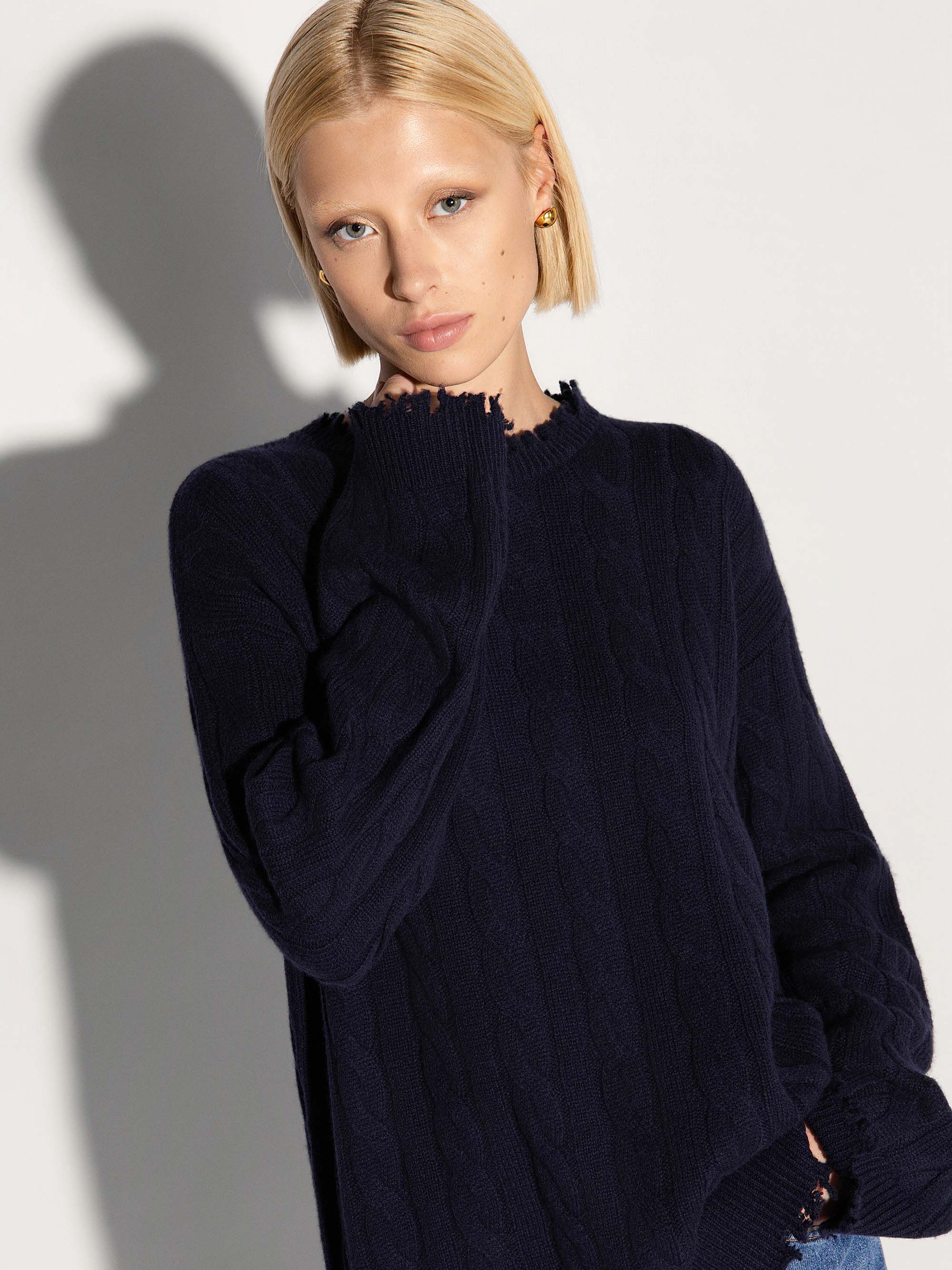 Pullover girocollo AKEP a trecce
