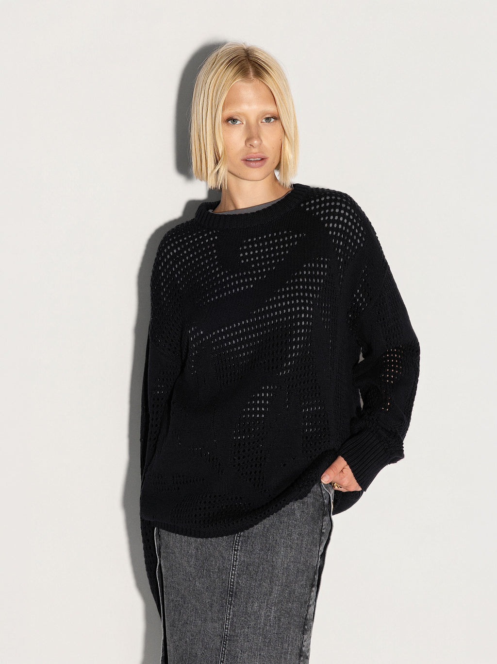 Pullover girocollo AKEP in cotone e cashmere