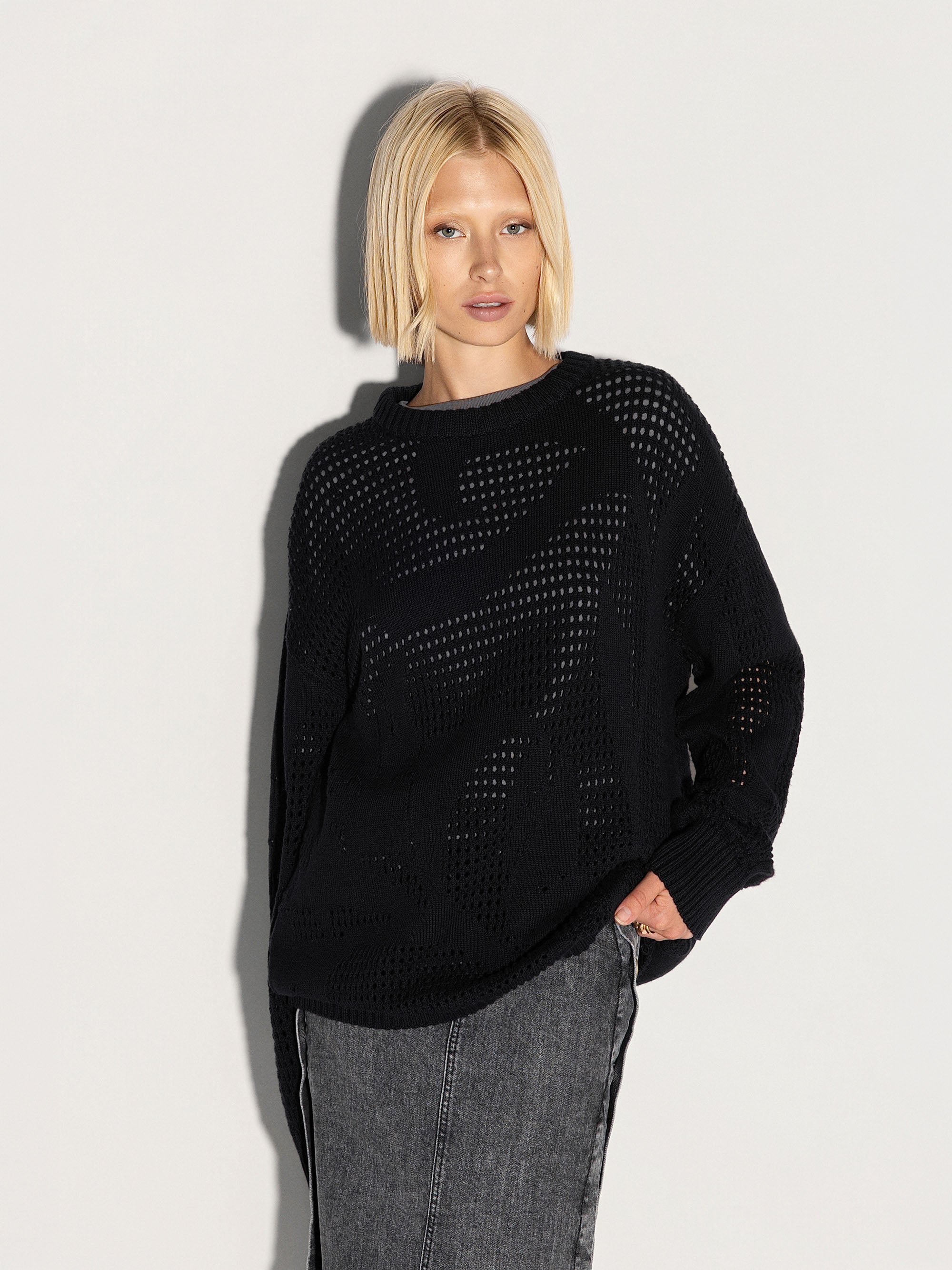 Pullover girocollo AKEP in cotone e cashmere