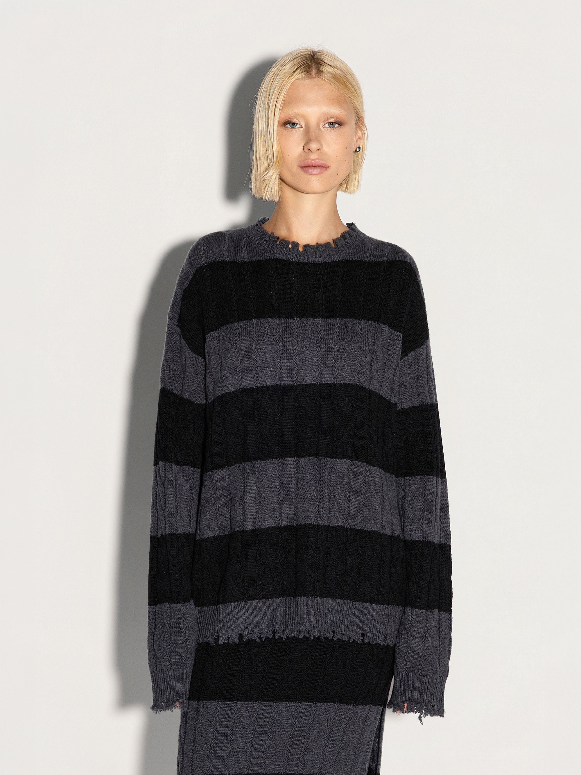 Pullover girocollo AKEP a trecce