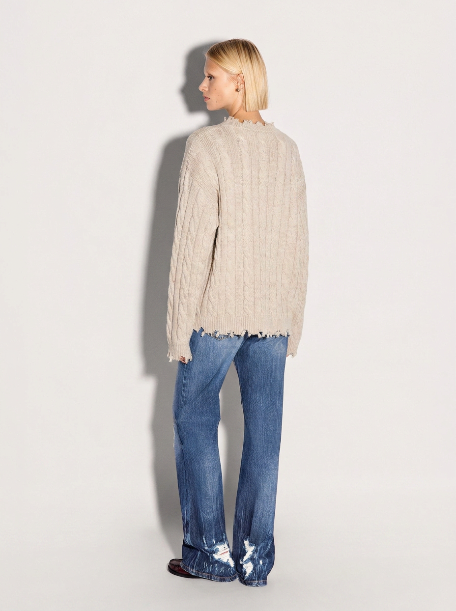 Pullover girocollo AKEP a trecce