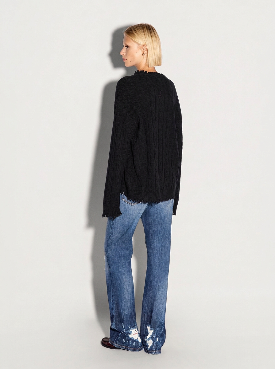 Pullover girocollo AKEP a trecce