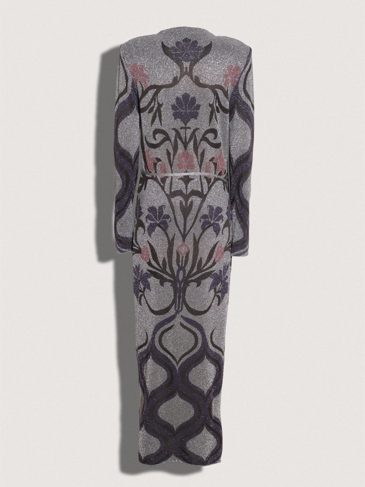 Abito lungo a portafoglio AKEP in maglia jacquard lurex