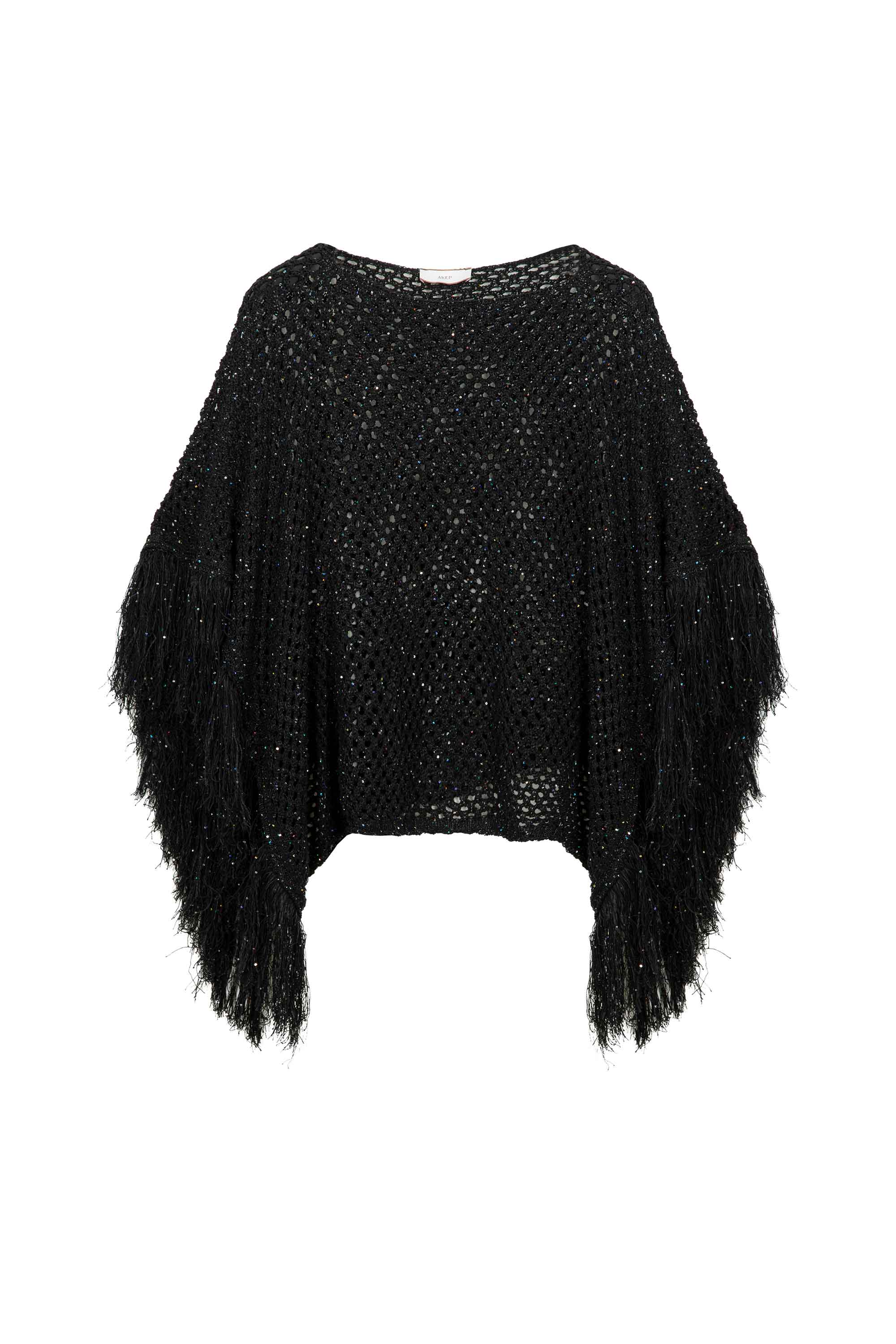 Mantella AKEP con frange e linea fluida