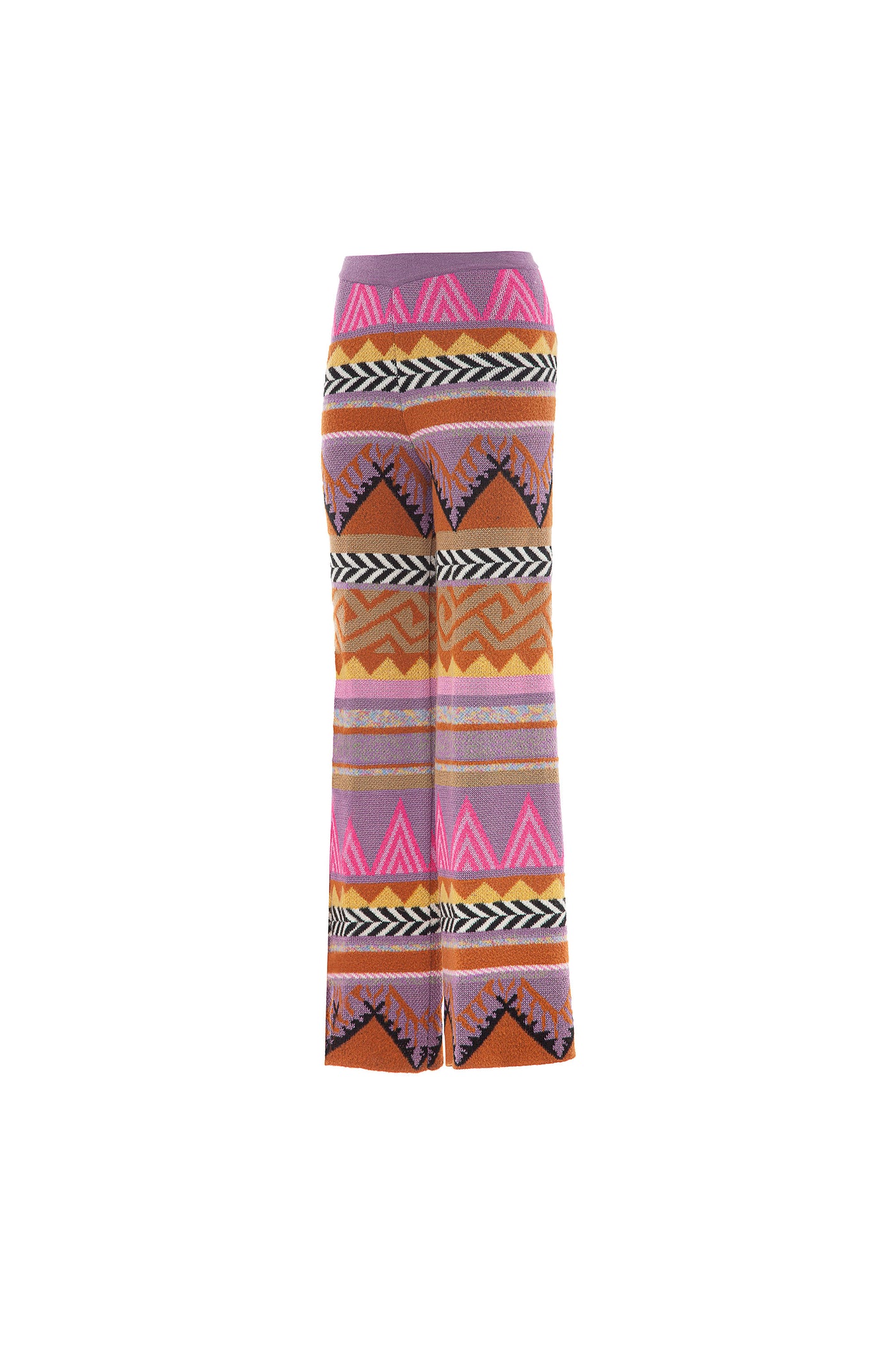 Pantaloni jacquard in fantasia multicolor