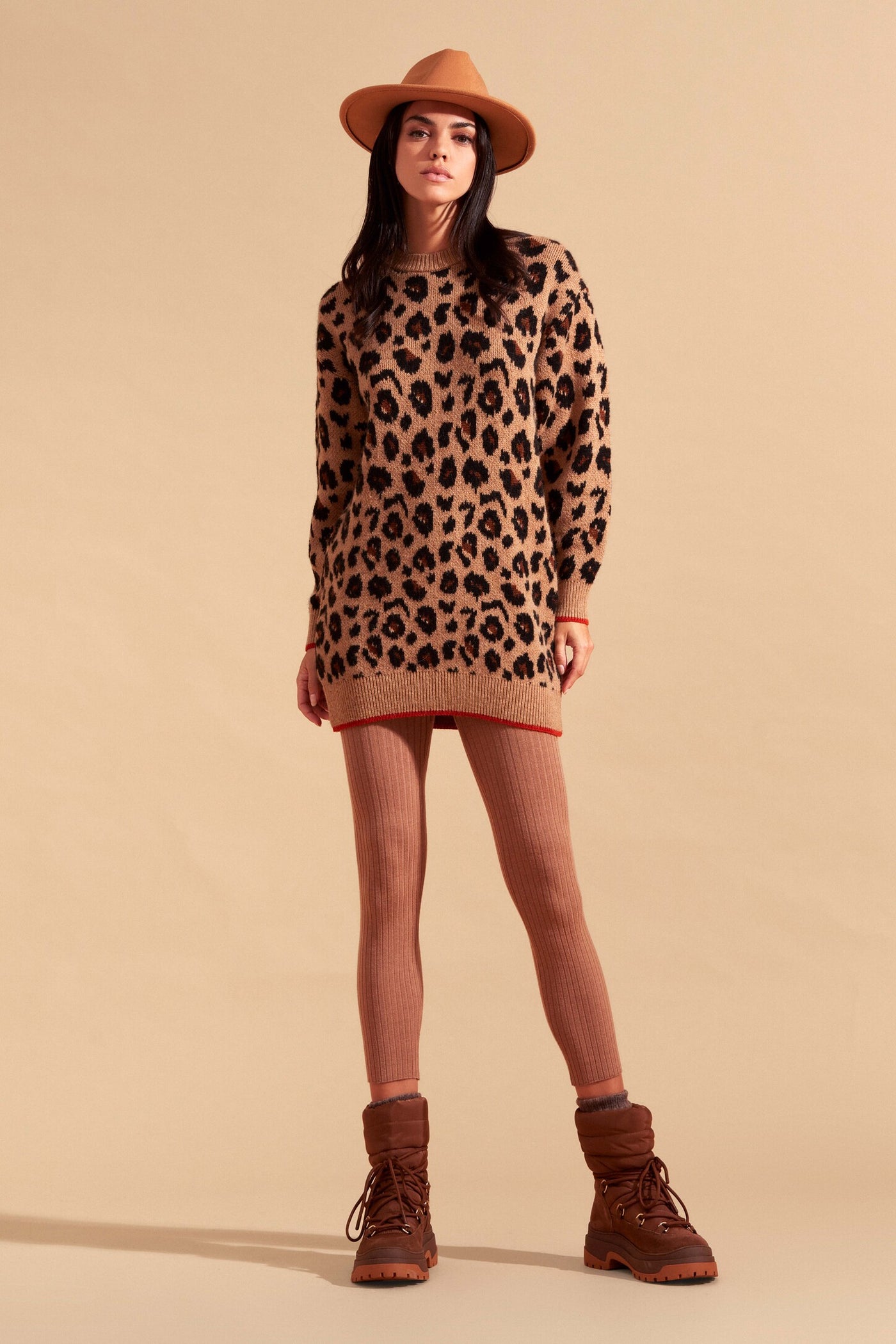 Maxi pull con stampa animalier