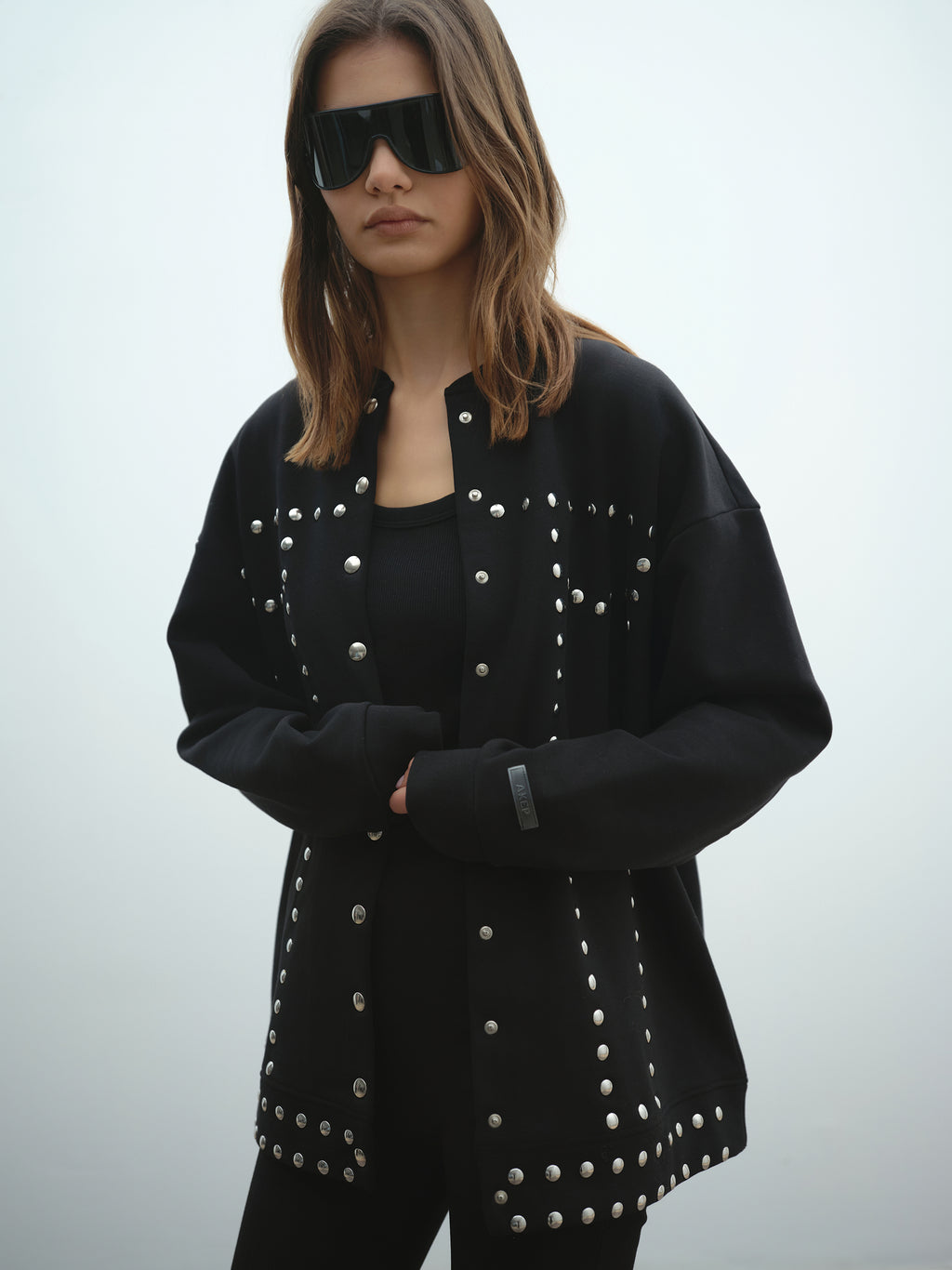 Bomber AKEP in felpa con borchie