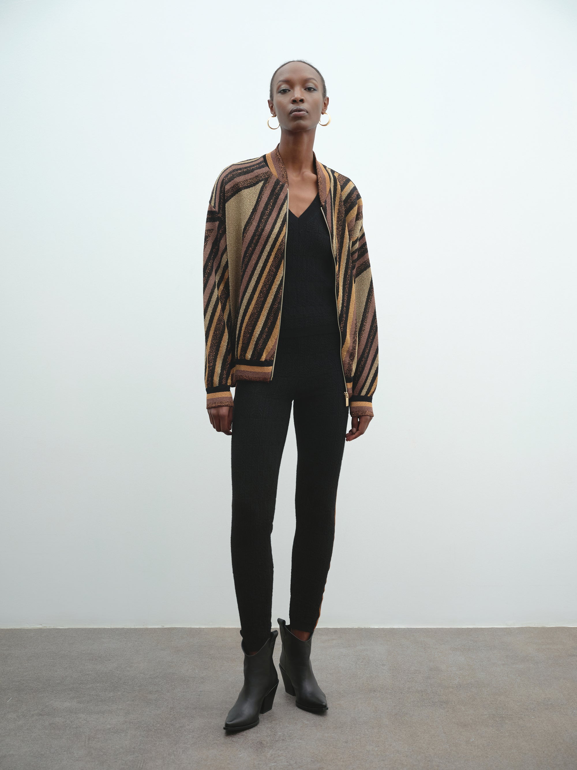 Bomber AKEP in maglia riga diagonale