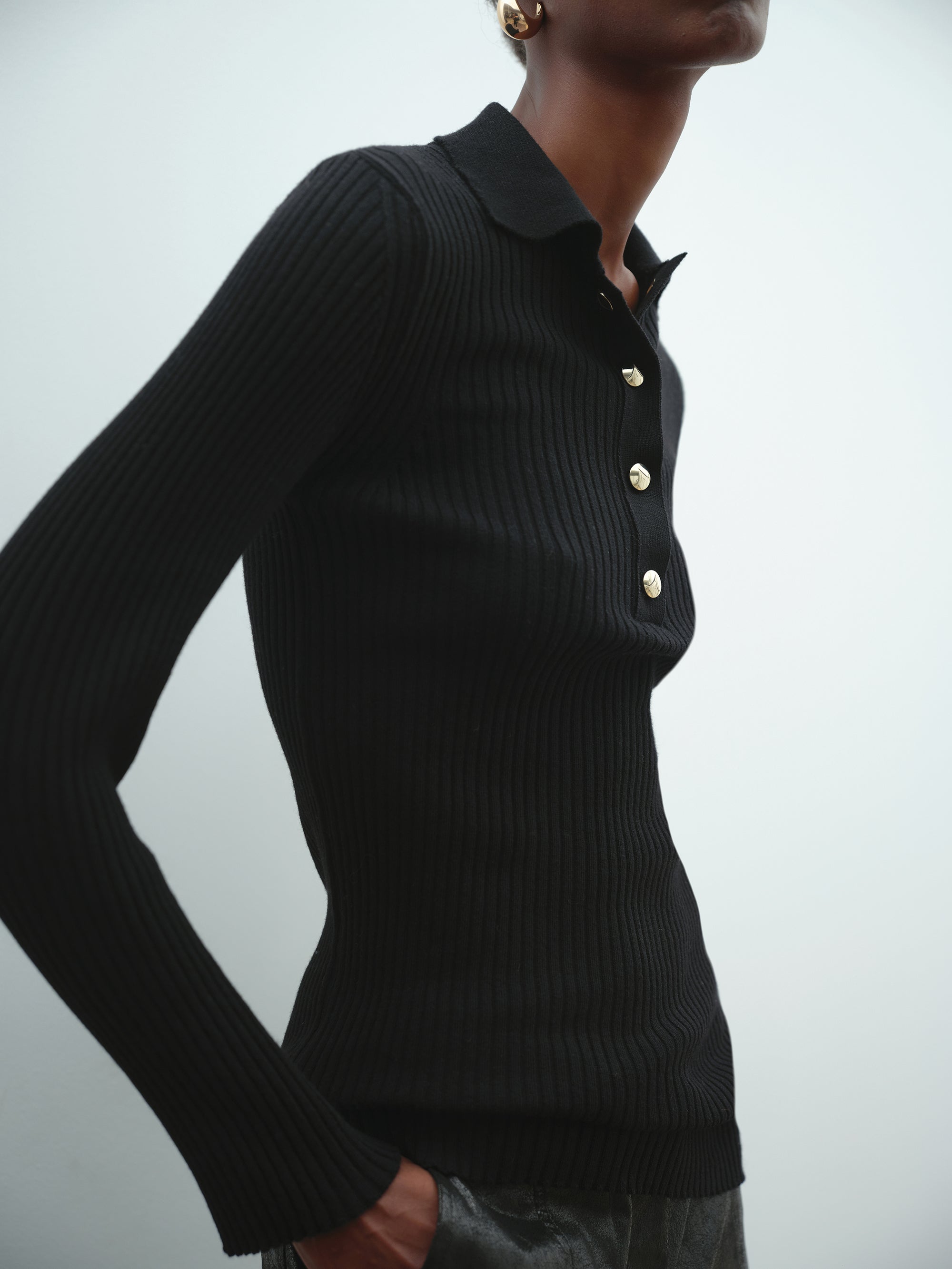 Polo AKEP manica lunga a costine