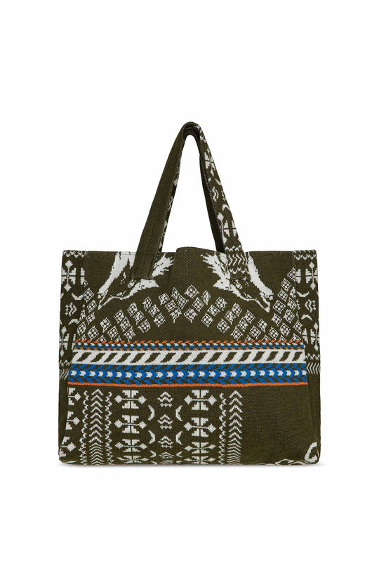 SHOPPING BAG AKEP MISTO LANA JACQUARD MILITARY