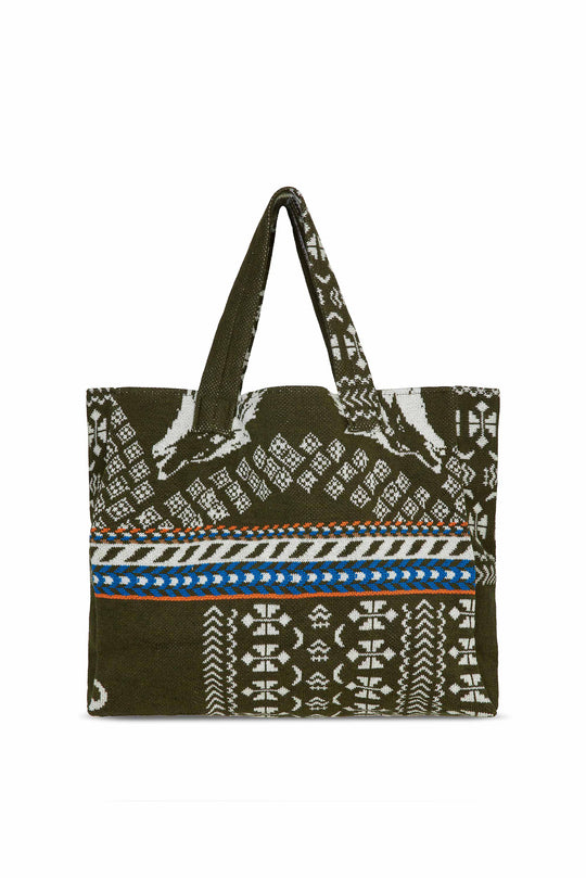 SHOPPING BAG AKEP MISTO LANA JACQUARD MILITARY