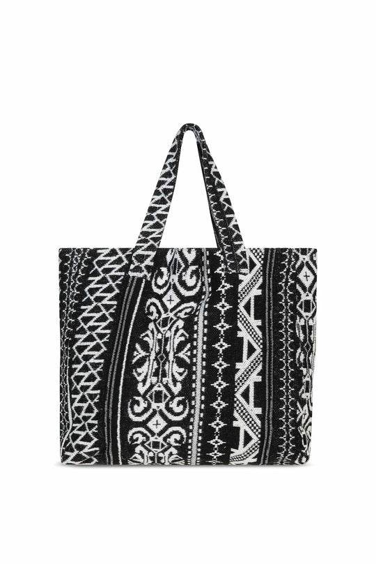 SHOPPING BAG AKEP MISTO LANA JACQUARD BLACK&WHITE