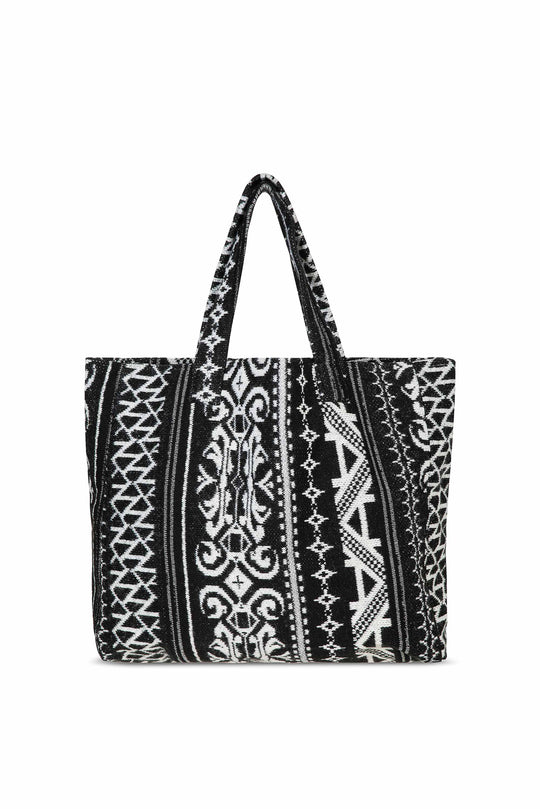 SHOPPING BAG AKEP MISTO LANA JACQUARD BLACK&WHITE