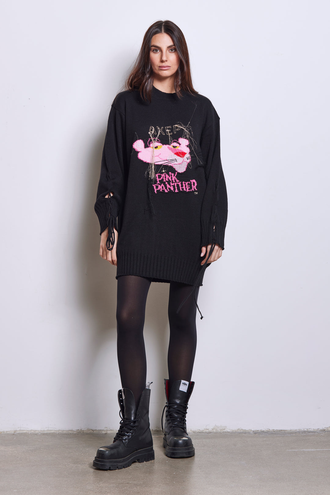 MAXI PULL CON INTARSIO SUL DAVANTI - CAPSULE "AKEP X PINK PANTER"