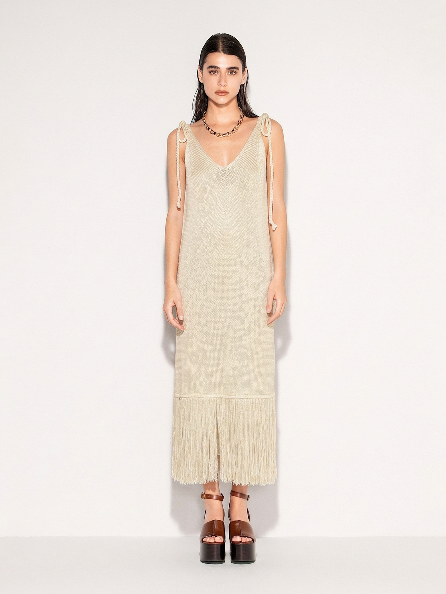 Abito lungo AKEP con scollo V