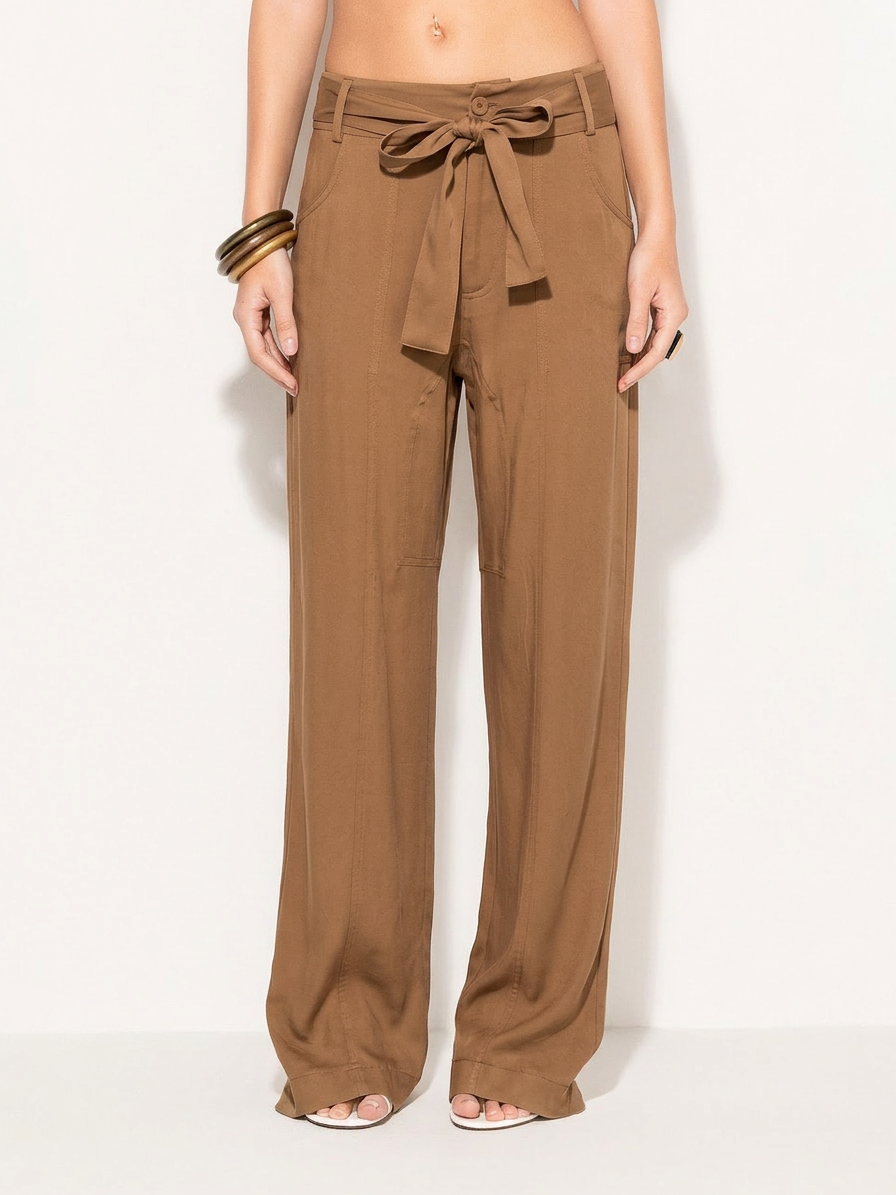 Pantaloni AKEP a gamba ampia tinta unita