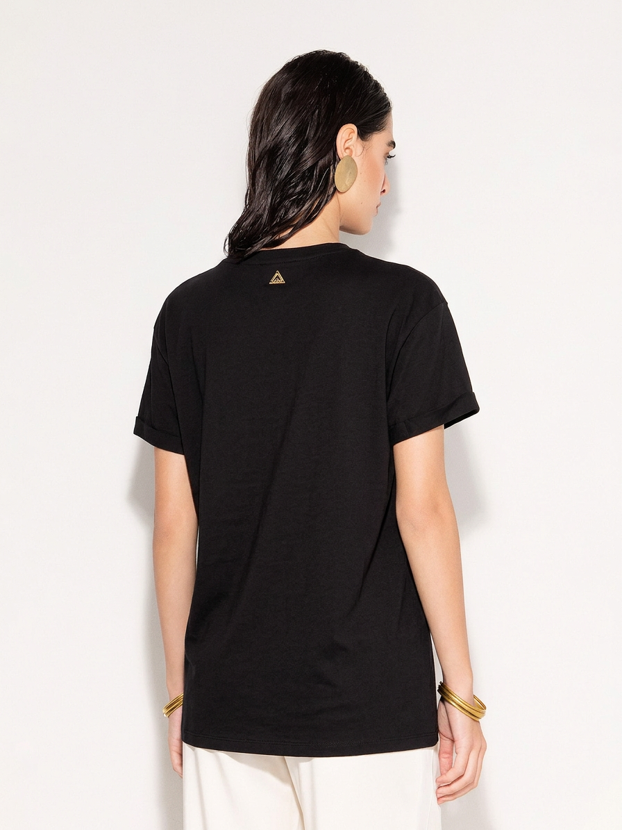 T-shirt con inserto in maglia AKEP