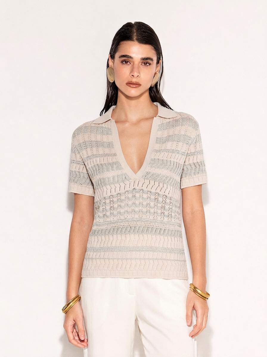 Polo traforata in maglia AKEP