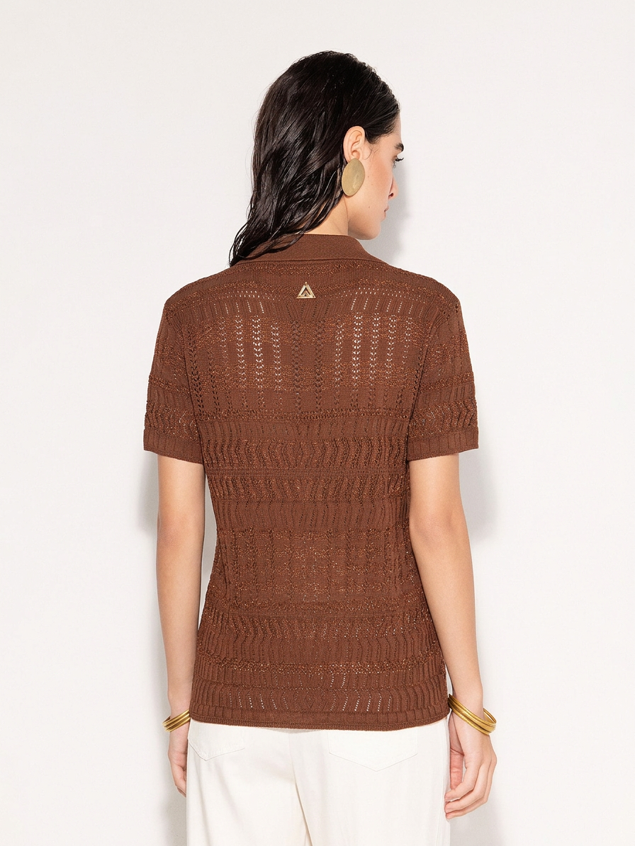 Polo traforata in maglia AKEP