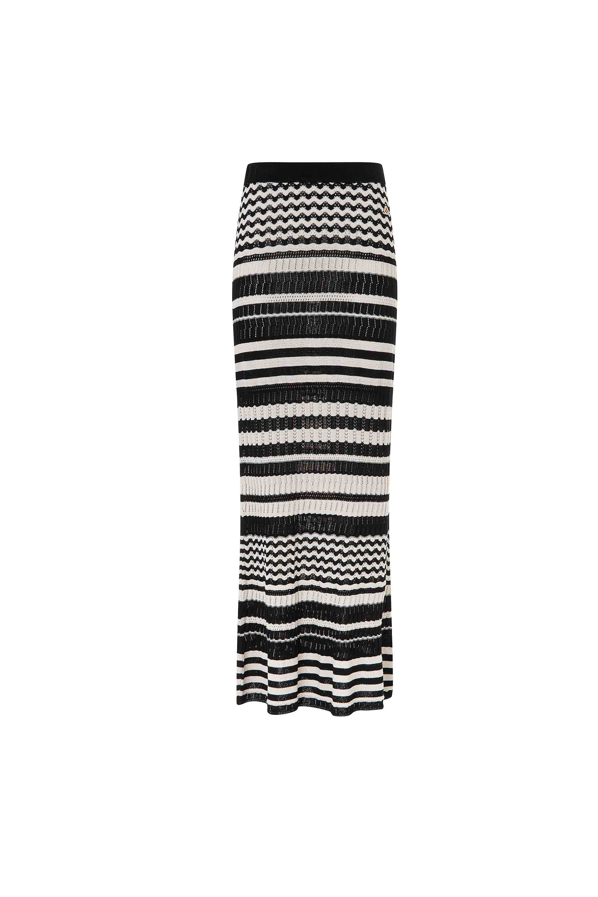 Gonna lunga a righe in maglia AKEP