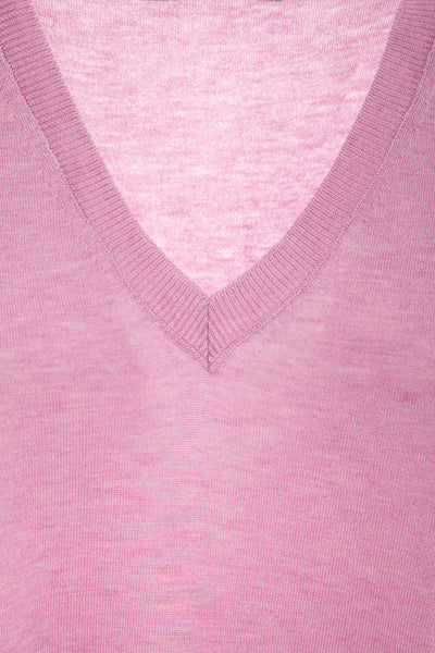 Maglia tinta unita con scollo a V e vestibilità over