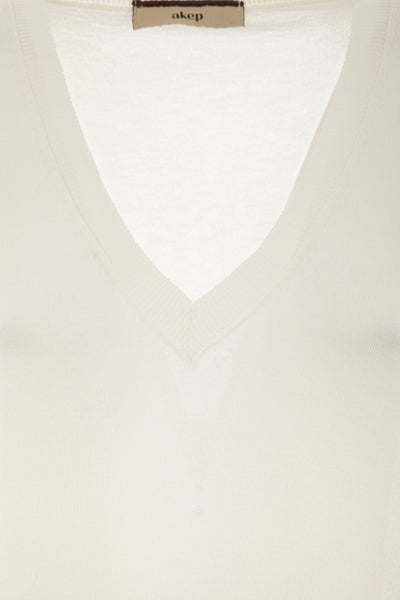 Maglia tinta unita con scollo a V e vestibilità over